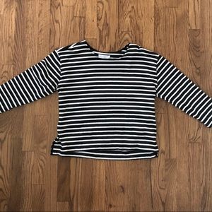Everlane Striped 3/4 Length Sleeve Shirt
